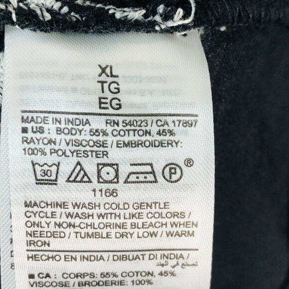 Old Navy Embroidered Flutter-Sleeve Dress XL Black and White Tiered EUC - Picture 8 of 16